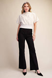 Mock Neck Suede Look Brush Top