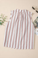 Stripe Casual Button Down Sleeveless Shirt | S-XL