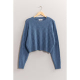 Long Sleeve Square Texture Sweater