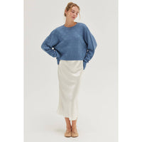 Long Sleeve Square Texture Sweater