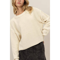 CROPPED OVERSIZED KNIT SWEATER