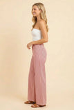 High-Rise Wide-Leg Railroad Stripe Pants