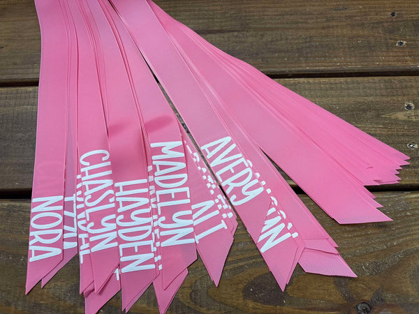 1 1/2" Hot Pink Ribbon with Puff Name