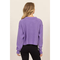 CROPPED OVERSIZED KNIT SWEATER