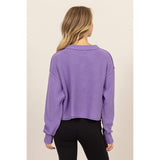CROPPED OVERSIZED KNIT SWEATER