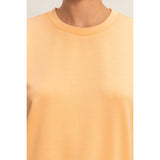 Crew Neck Short Dolman Sleeve Top