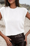 Textured Solid Sheath Sleeveless Casual Top | S-XL