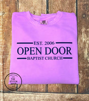 Open Door Baptist Church Long Sleeve Tshirt - Comfort Colors Brand