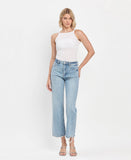90'S SUPER HIGH RISE ANKLE SLIM WIDE JEANS