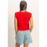 Textured Sleeveless Knit Top