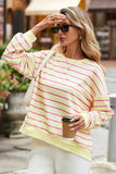 LDC Stripe Stylish Overlap Detail Drop Shoulder Sweatshirt