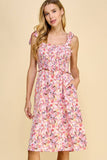 SMOCKED TOP MIDI DRESS (A508354A77)