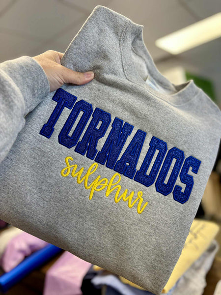 Glitter Applique and Embroidered Mascot Sweatshirt
