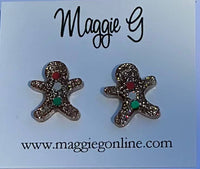 Christmas Ginger Bread Man Earrings Small