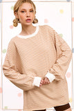 Oversized Striped Long Sleeve Pullover Top