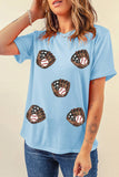 LDC Gopher Ball Sequin Patched Casual T Shirt