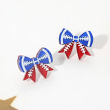 Game Day Football Bow Stud Earrings