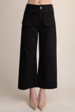 Colette Cropped Scallop Pocket Detail Wide-Leg Pants