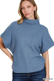 Mock Neck Sweater Side Shirred