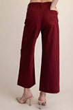 Colette Cropped Scallop Pocket Detail Wide-Leg Pants