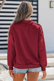 Oversize Drop Shoulder Reversible Mock Neck Sweatshirt