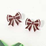 Game Day Football Bow Stud Earrings