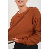 CROPPED OVERSIZED KNIT SWEATER