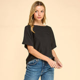 Solid Ribbed Basic Top