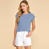 Basic Solid Ribbed Top