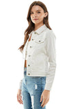 Cotton Blend Stretched  Ladies  Casual Denim Jacket