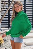 Oversize Drop Shoulder Reversible Mock Neck Sweatshirt