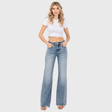 HIGH RISE STRETCH VINTAGE FLARE W/ FRAYED HEM