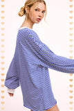 Oversized Striped Long Sleeve Pullover Top