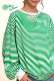 Oversized Striped Long Sleeve Pullover Top