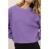 CROPPED OVERSIZED KNIT SWEATER