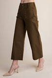 Colette Cropped Scallop Pocket Detail Wide-Leg Pants