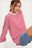 Oversized Striped Long Sleeve Pullover Top