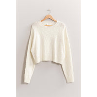 Long Sleeve Square Texture Sweater