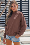 Oversize Drop Shoulder Reversible Mock Neck Sweatshirt