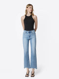 HIGH RISE DISTRESSED HEM SLIM WIDE JEANS LV1998