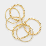 6PCS - Metal Ball Stretch Bracelets