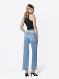 HIGH RISE DISTRESSED HEM SLIM WIDE JEANS LV1998