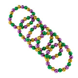 Metallic Mardi Gras Beaded Stretch Multi Layered Bracelets