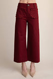 Colette Cropped Scallop Pocket Detail Wide-Leg Pants