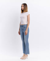 HIGH RISE RAW HEM KICK FLARE JEANS LV1709