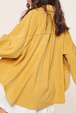 Loose Fit Button Down Long Sleeve Fleece Shacket