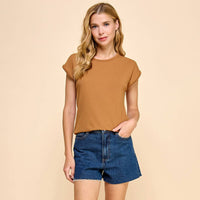 Basic Solid Ribbed Top