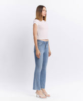 HIGH RISE RAW HEM KICK FLARE JEANS LV1709