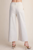 Colette Cropped Scallop Pocket Detail Wide-Leg Pants