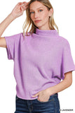 Mock Neck Sweater Side Shirred